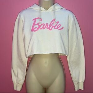 Barbie Cropped Hoodie - White - Size Small